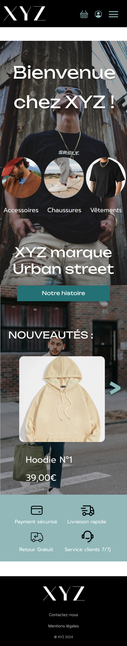 Maquette e-commerce XYZ 3